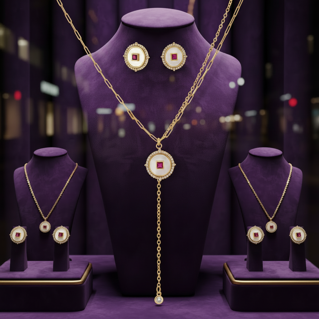 Luxe Medallion Necklace & Earring Set