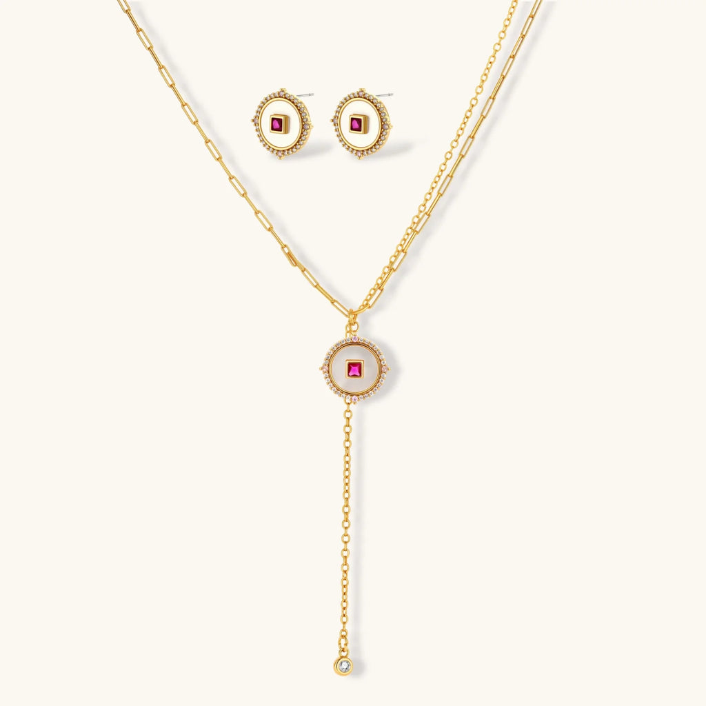 Luxe Medallion Necklace & Earring Set