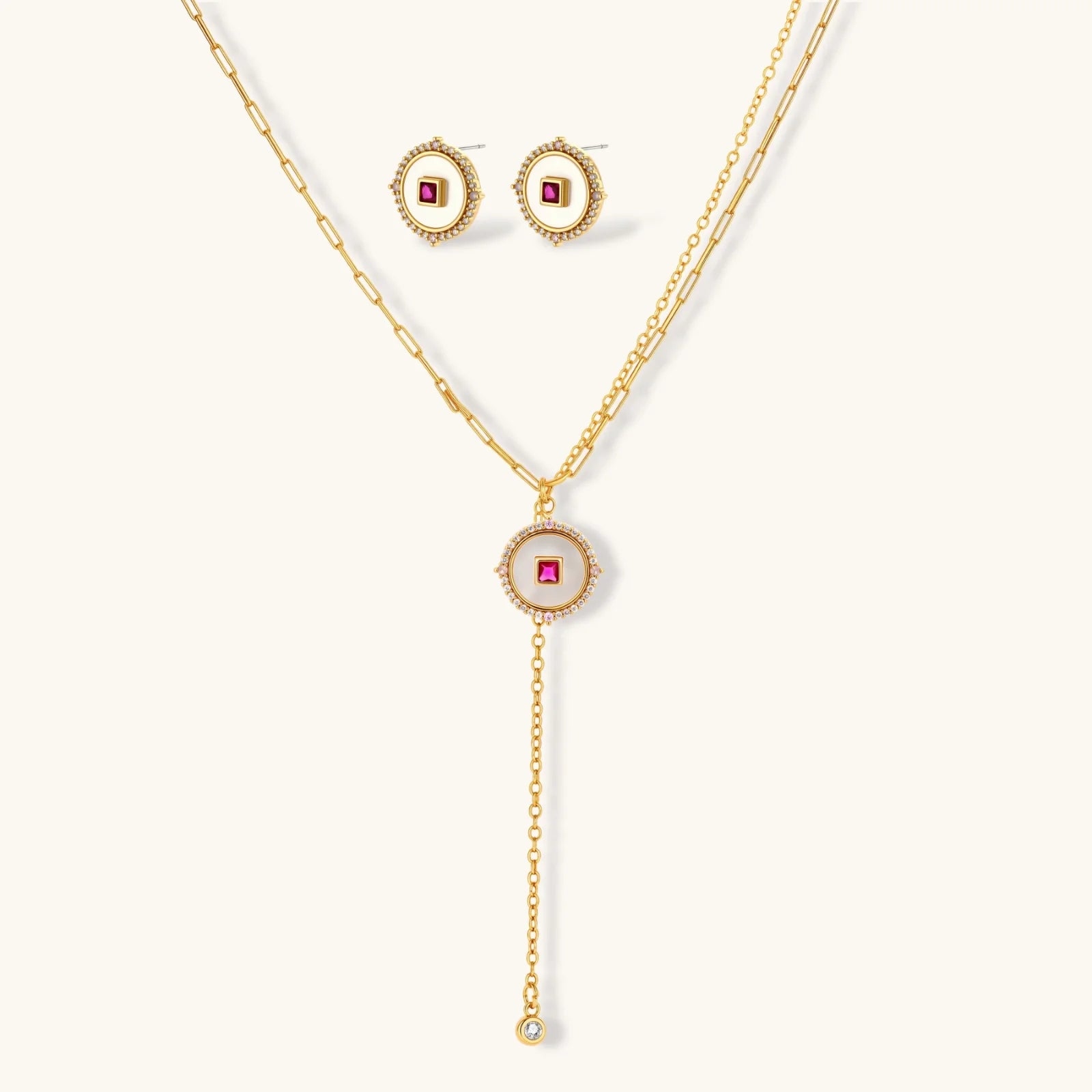 Luxe Medallion Necklace & Earring Set