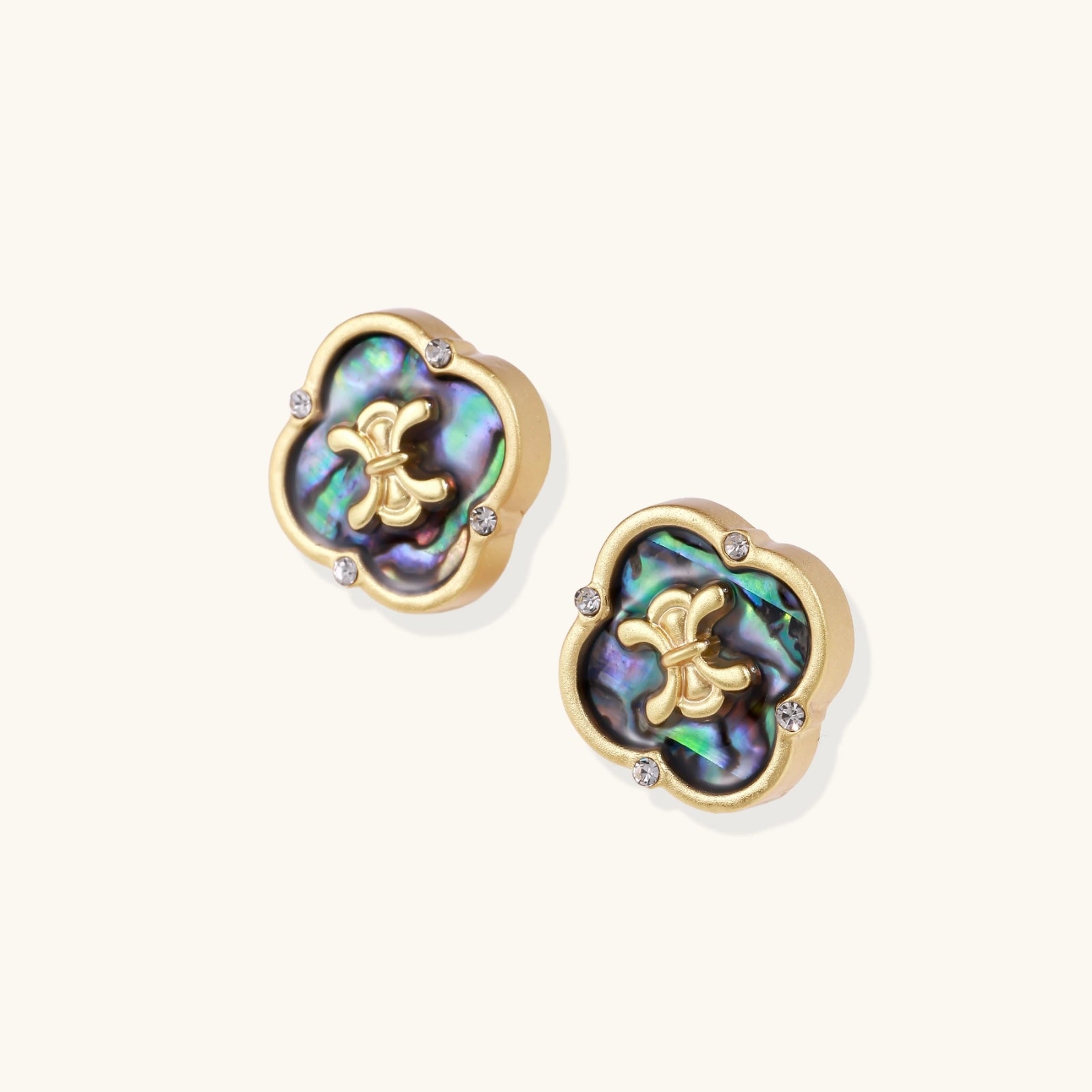 Abalone Shell Quatrefoil Stud Earrings