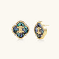 Abalone Shell Quatrefoil Stud Earrings
