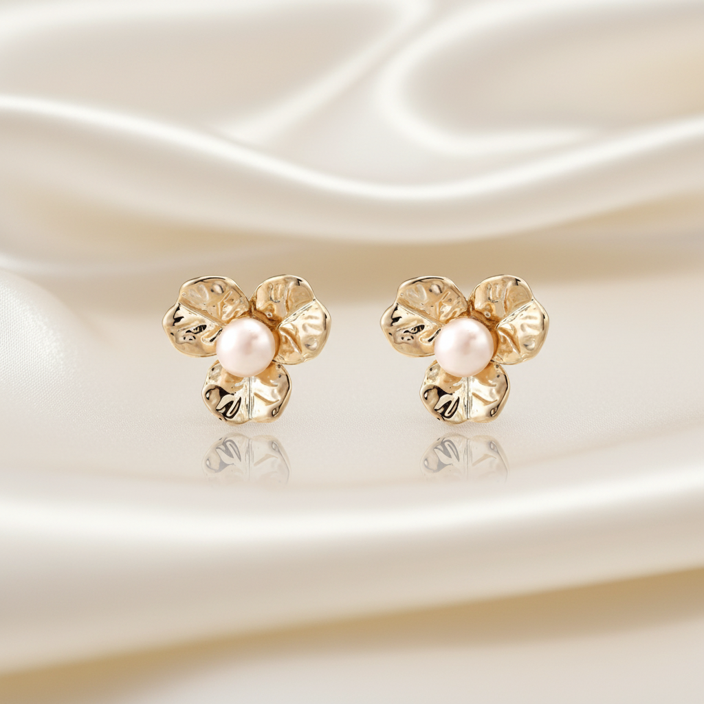 Blooming Pearl Stud Earrings