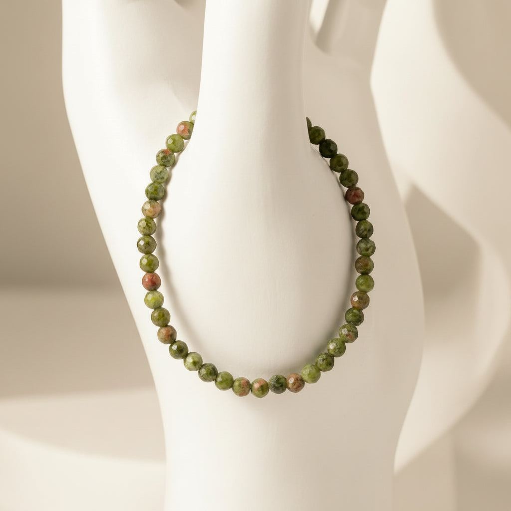 Unakite Stone Pebble bracelet