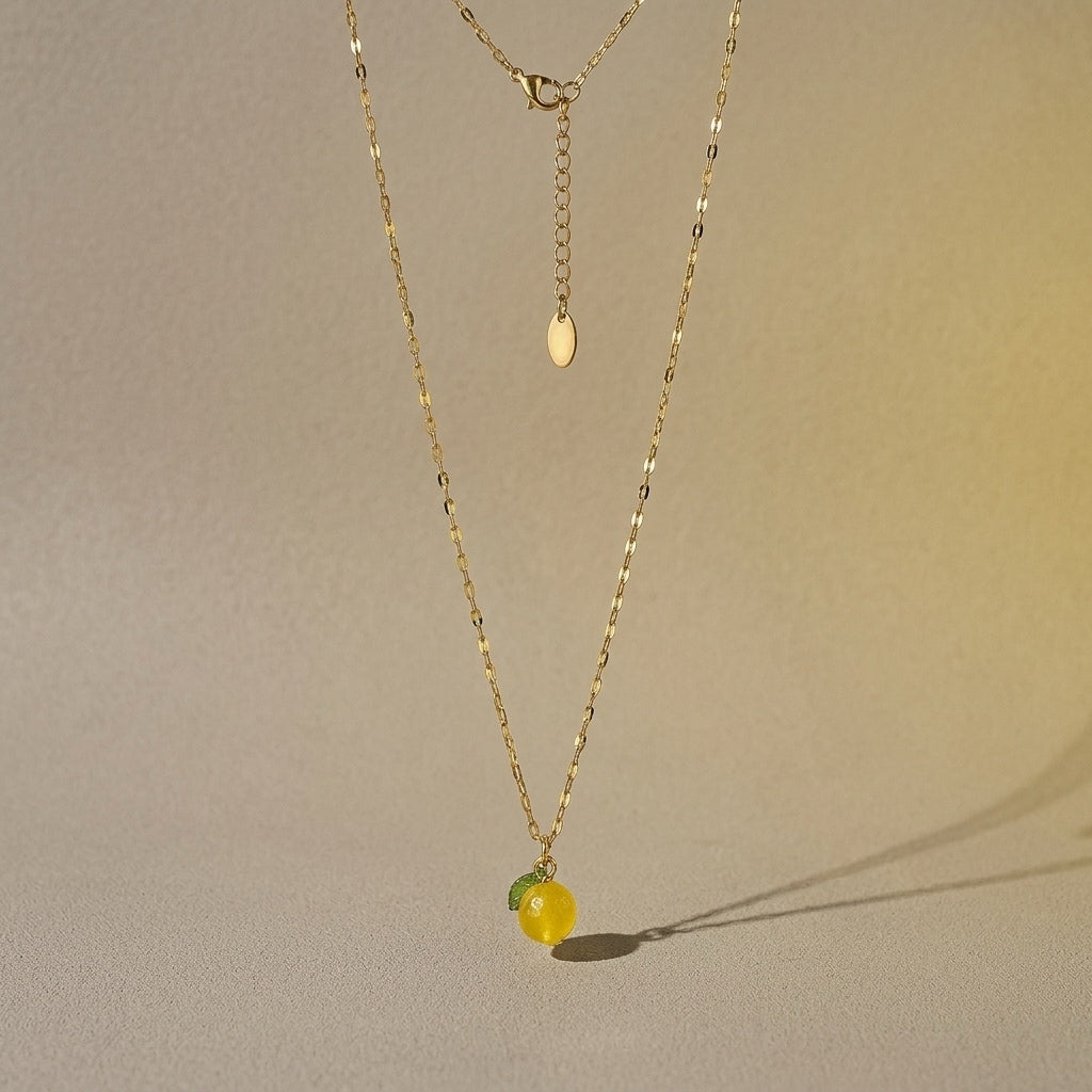 Quartz Agate Plucked Orange Necklace