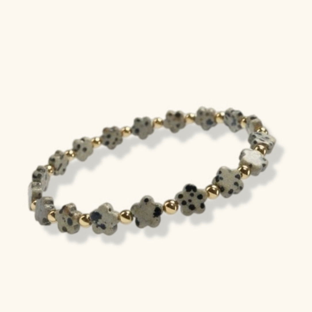 Flowered Dalmatian Jasper Bracelet