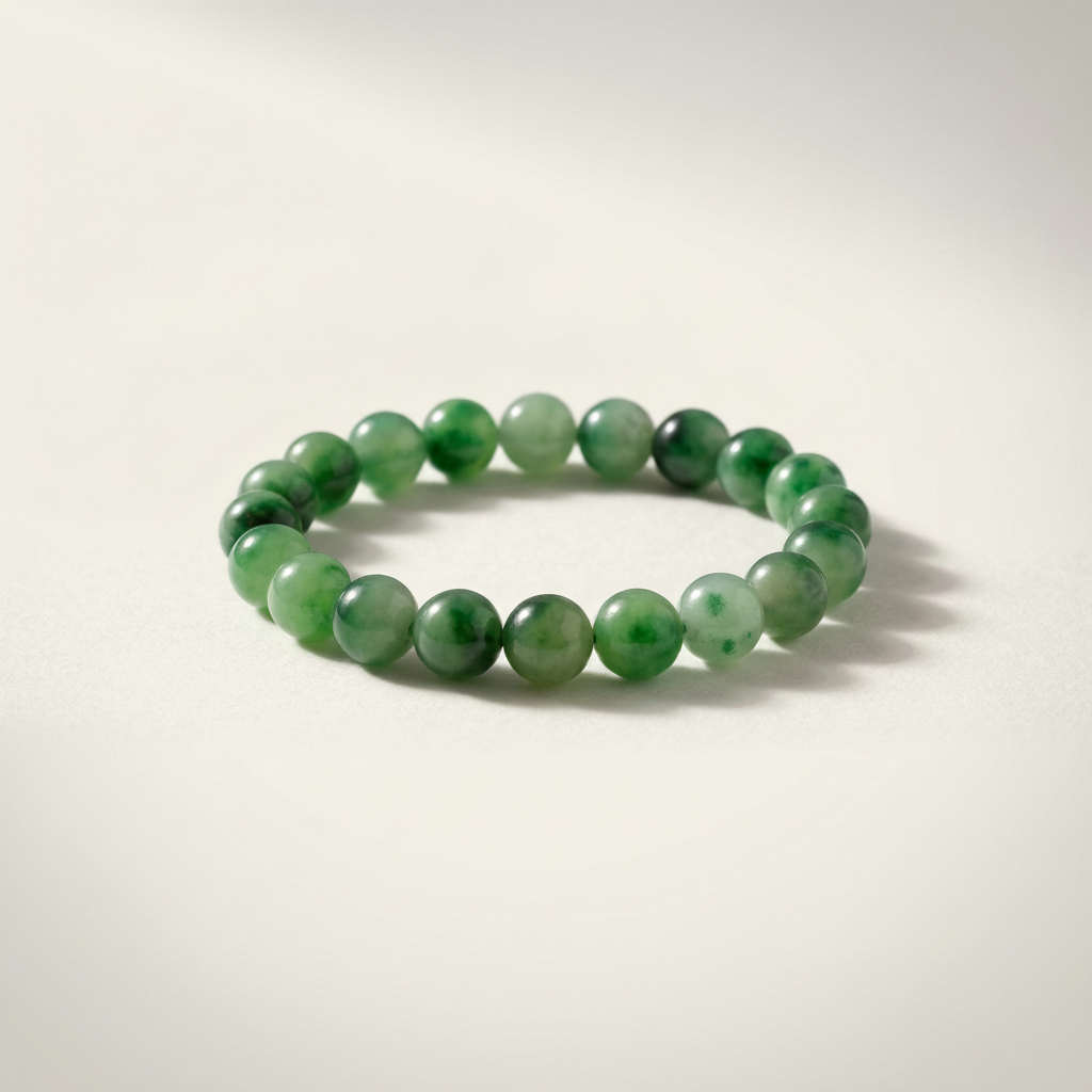 Big Rock Green Flower Jade Bracelet