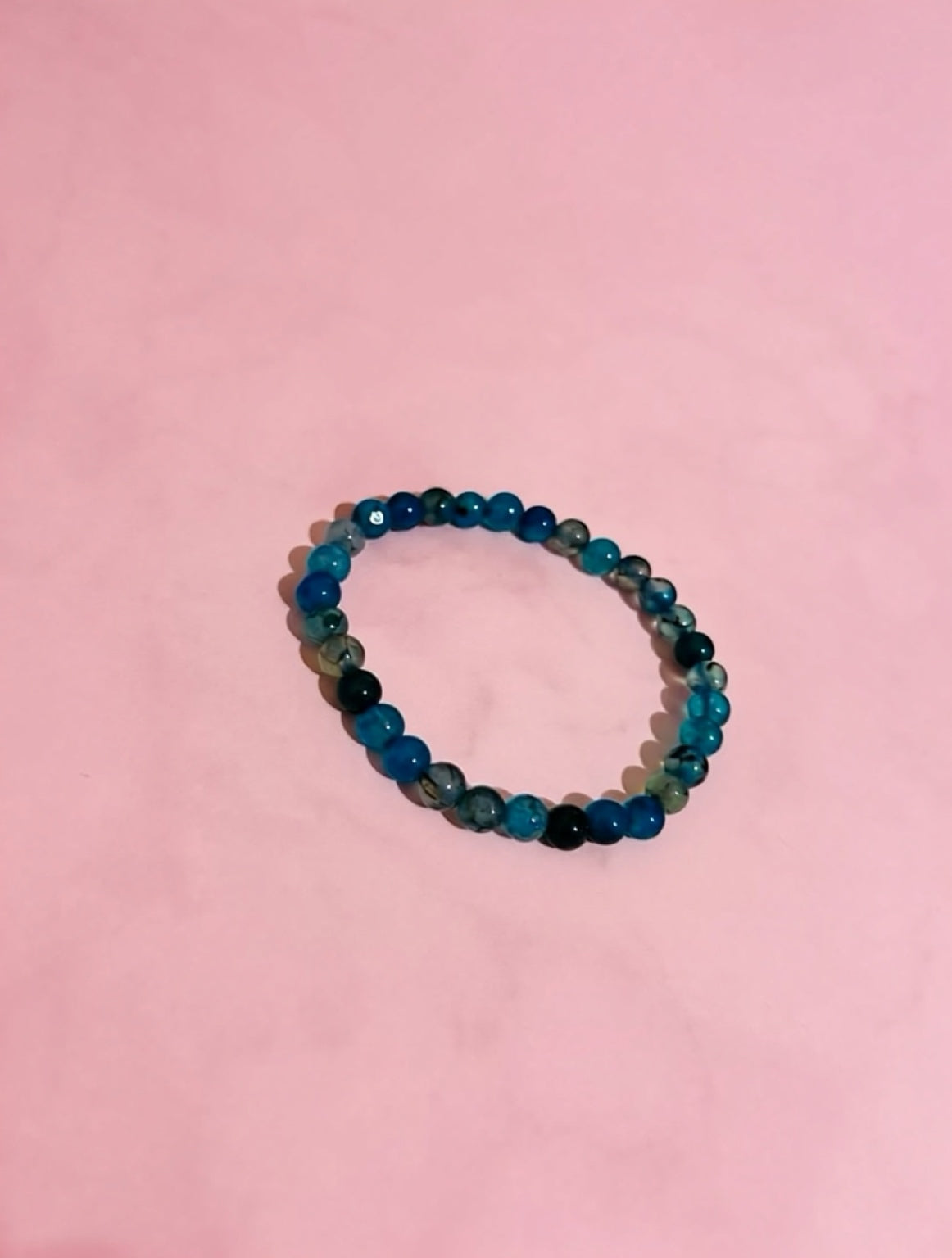 Blue Dragon Vein Big Pebble Bracelet
