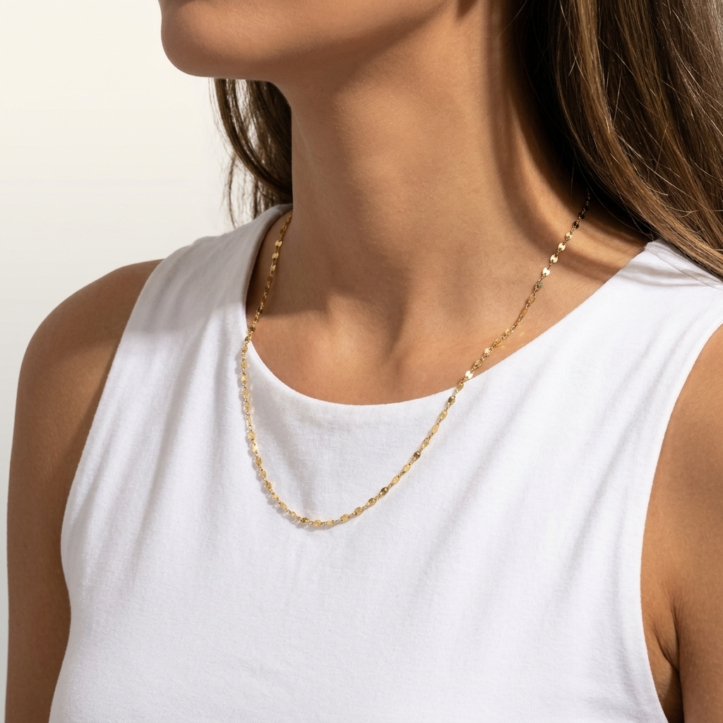 Dainty Mirror Link Chain Necklace
