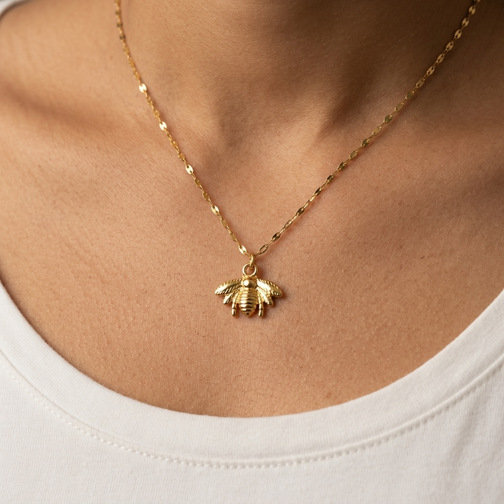 Golden Honey Bee Necklace