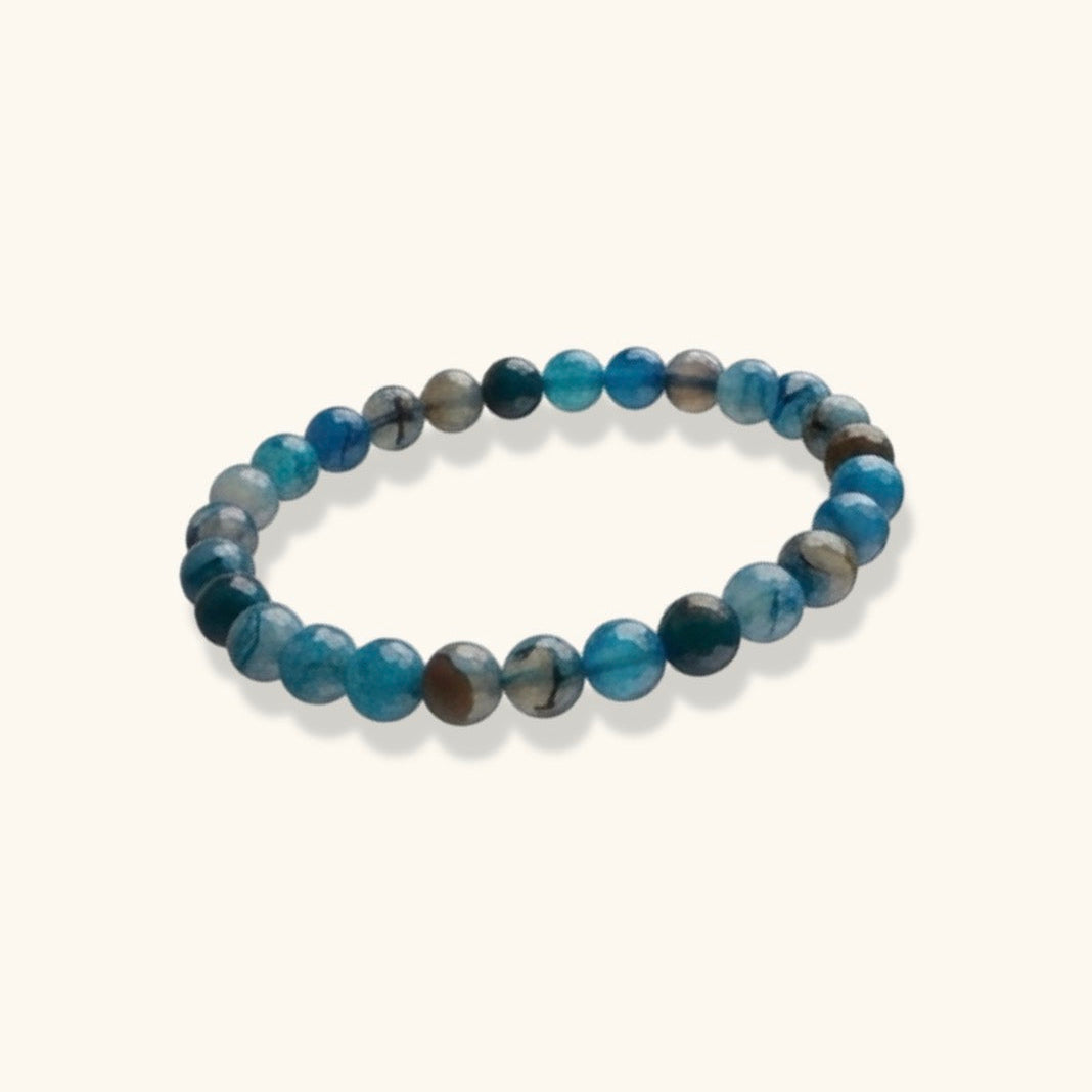 Blue Dragon Vein Big Pebble Bracelet