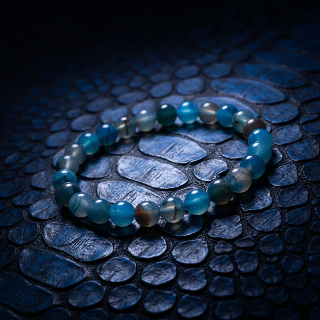 Blue Dragon Vein Big Pebble Bracelet