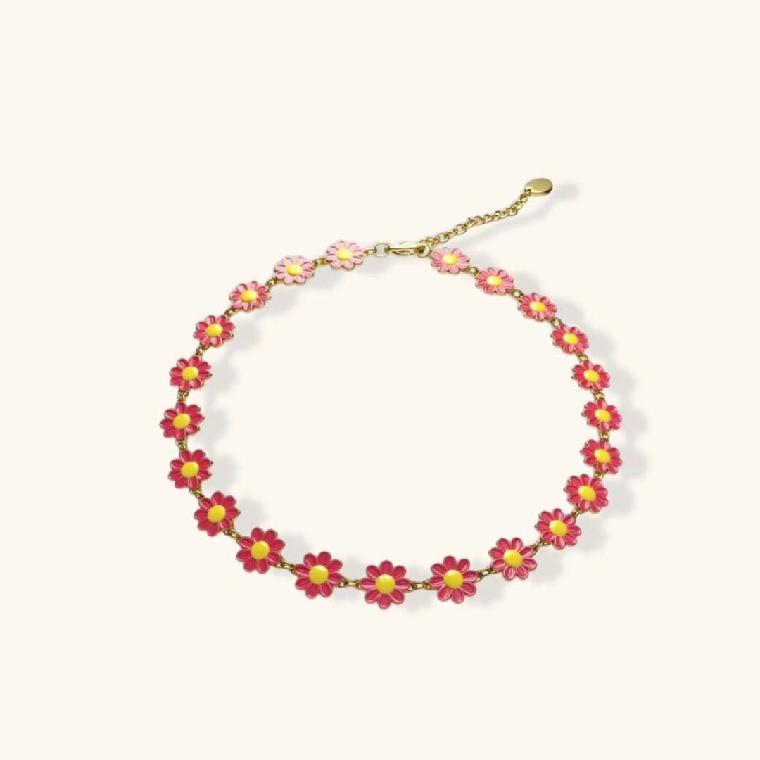 Daisy Anklet in Pink